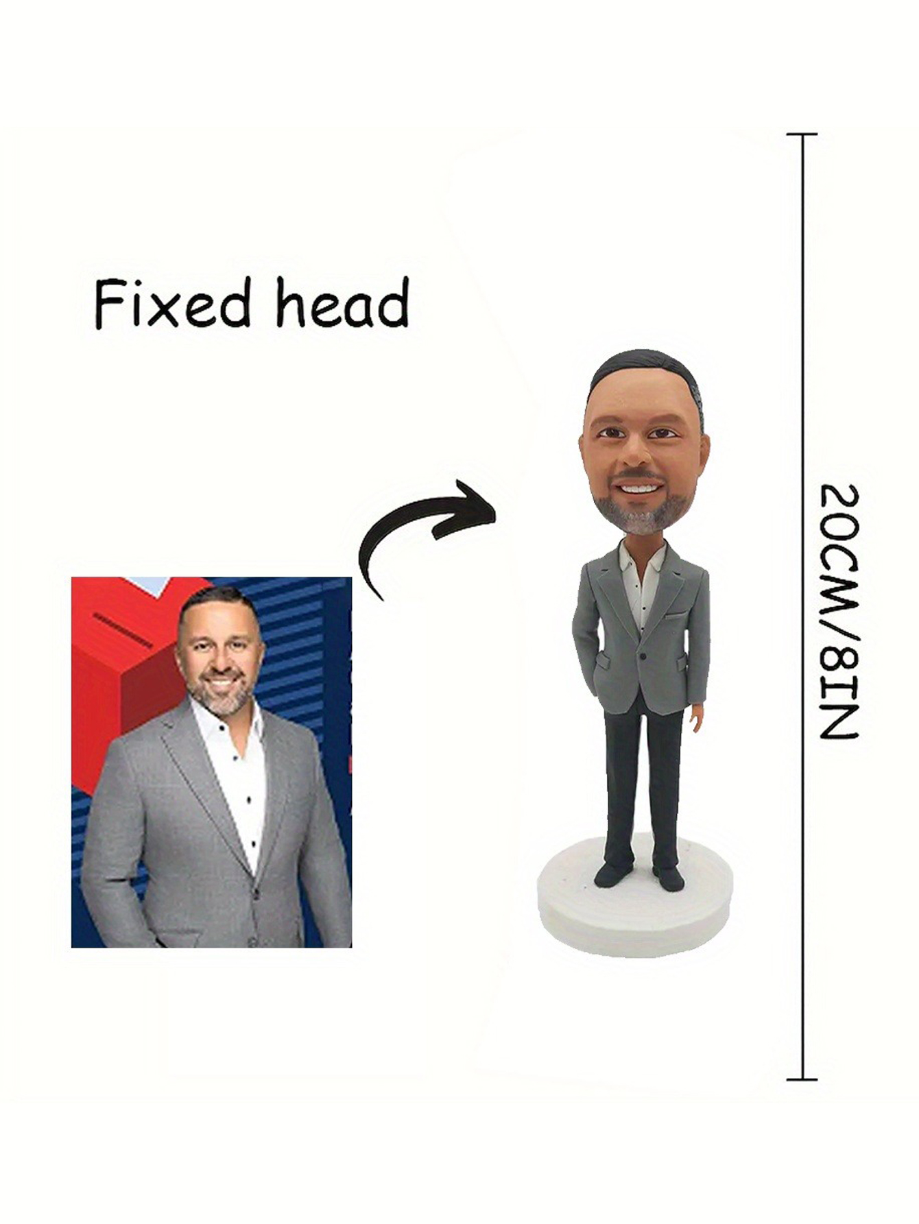 Custom Single-Person Cartoon Bobblehead Doll, Personalized Clay Figurine